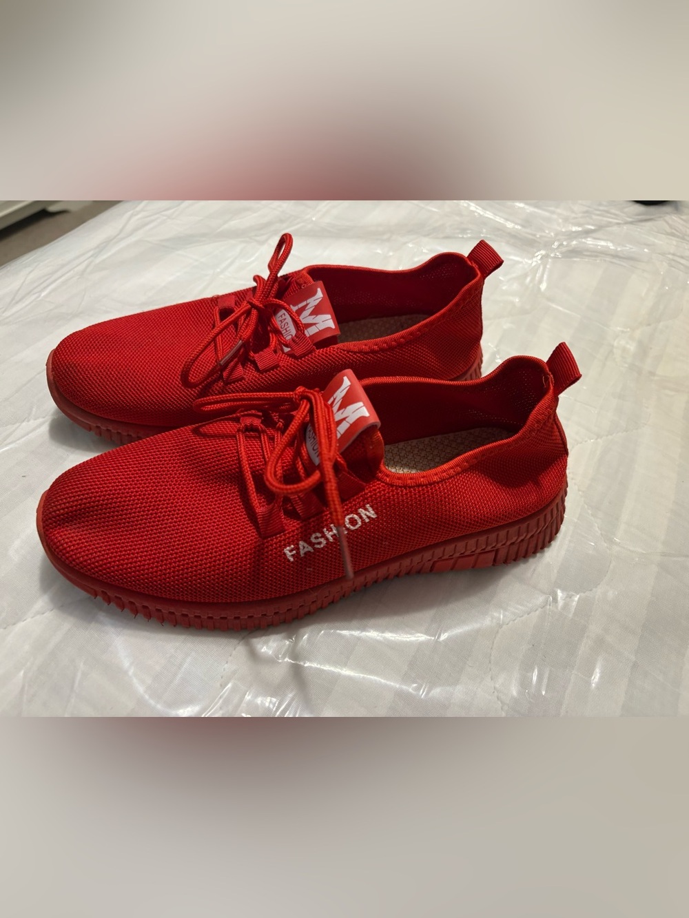 Red Knit Sneakers